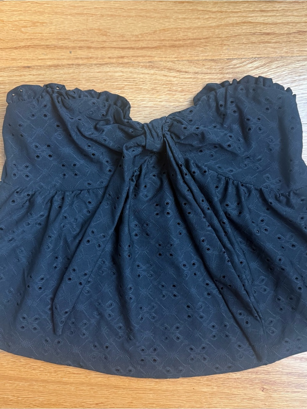 SHEIN Black Eyelet Midi Skirt